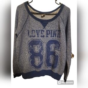VICTORIA SECRET PINK sweatshirt blue heathered size Lg